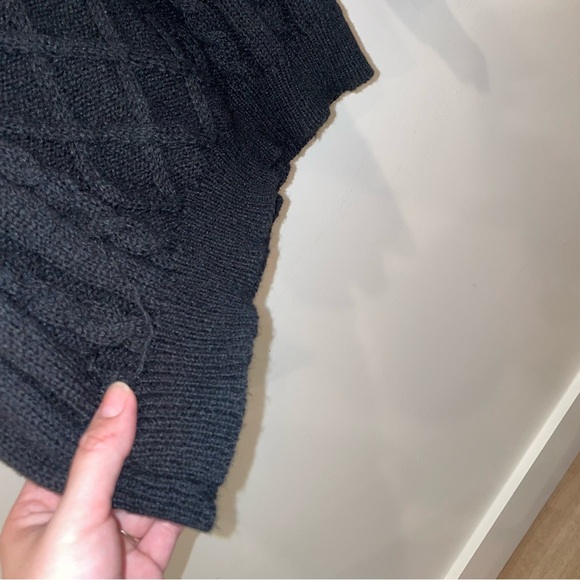 Black Cable Knit Sweater with Button Accents - Picture 8 of 8